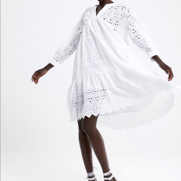 OPENWORK EMBROIDERED MIDI DRESS - Picture 7 of 8